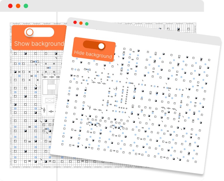 Toggle between showing and hiding drawing backgrounds